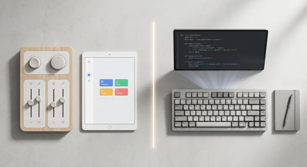 no code vs code makenow